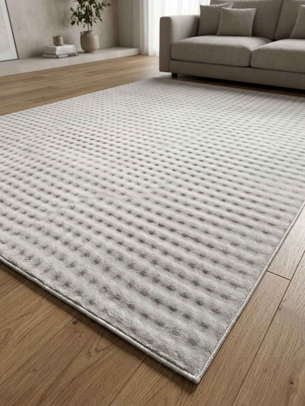 3D Bubble Világos Szürke Modern Szőnyeg — Életkép