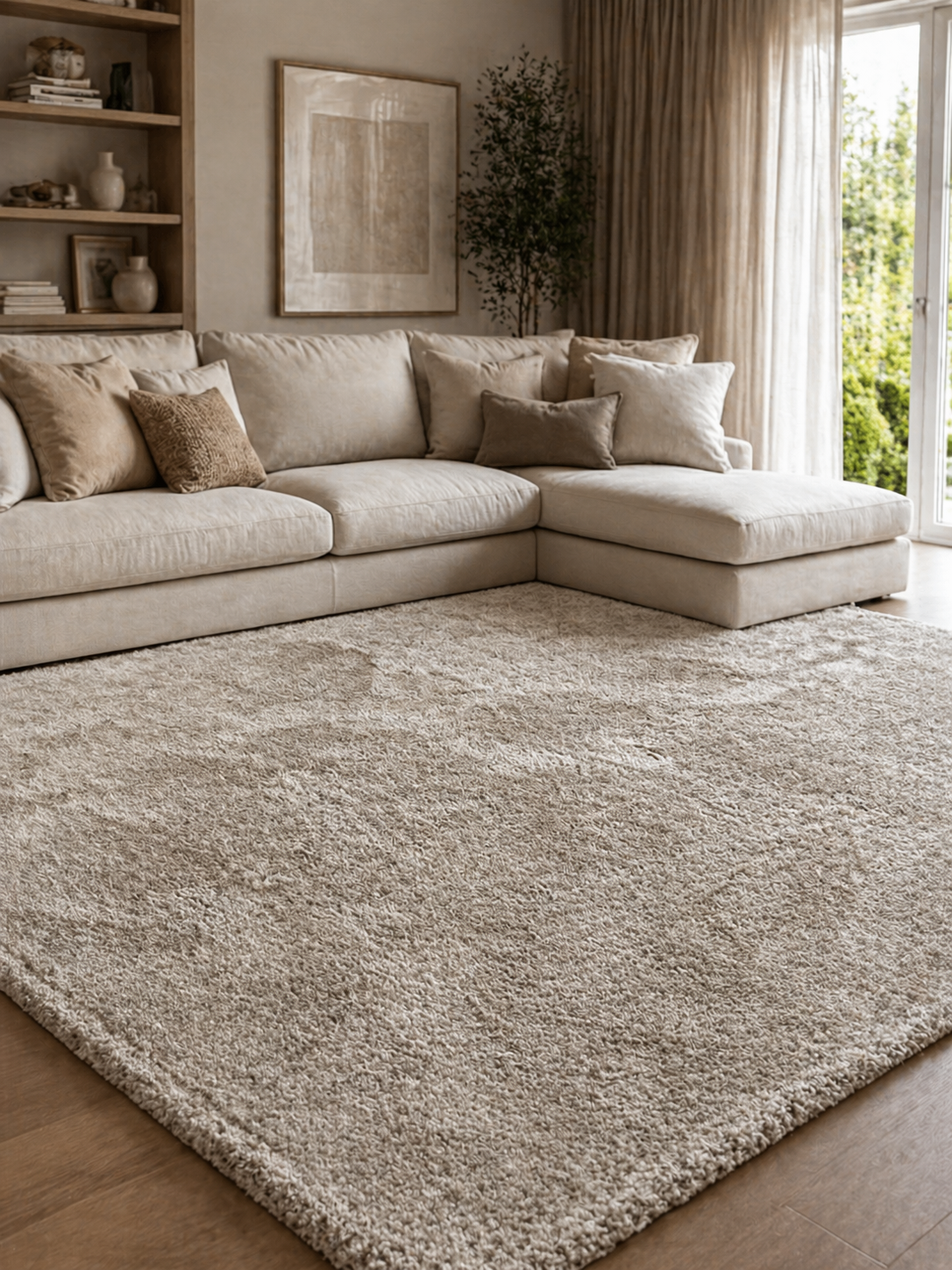 Belinda Soft Egyszínű Bézs Shaggy Szőnyeg