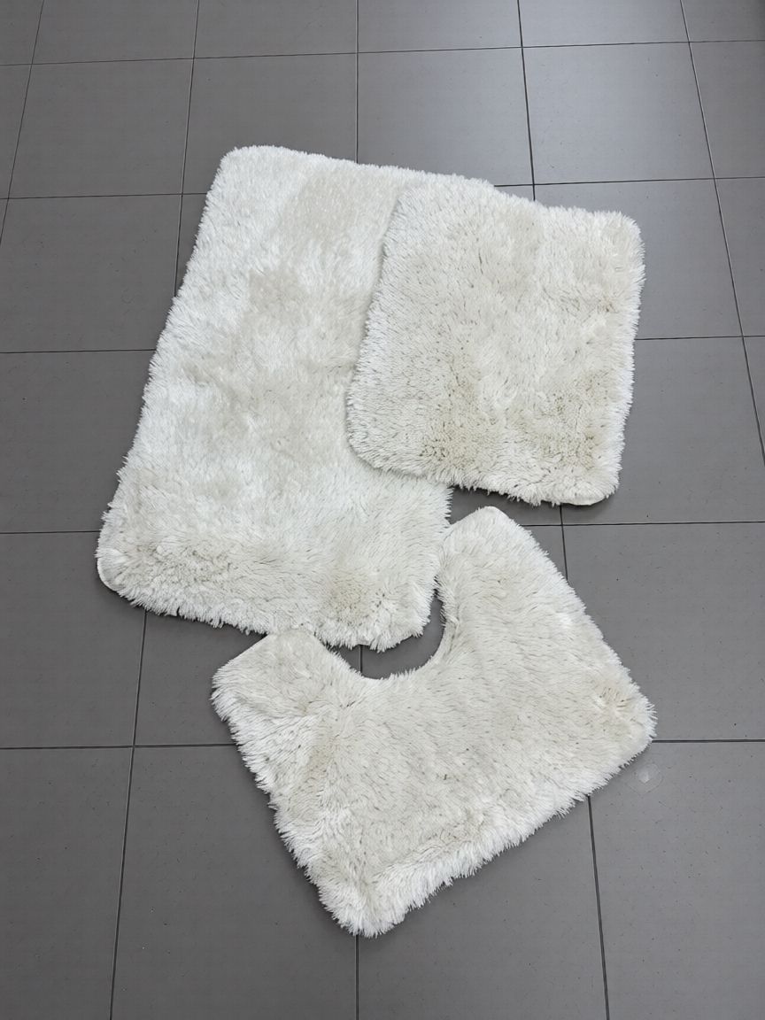 Scott Fehér 3 Részes 50x80cm, 40x50cm, Wc kilépő Fürdőszoba Szőnyeg