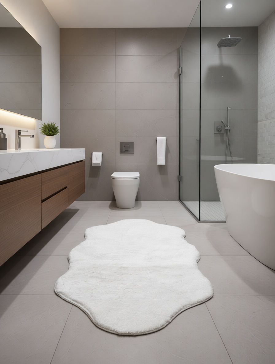 Sebano Shaggy Plüss V Fehér Fürdőszoba Szőnyeg