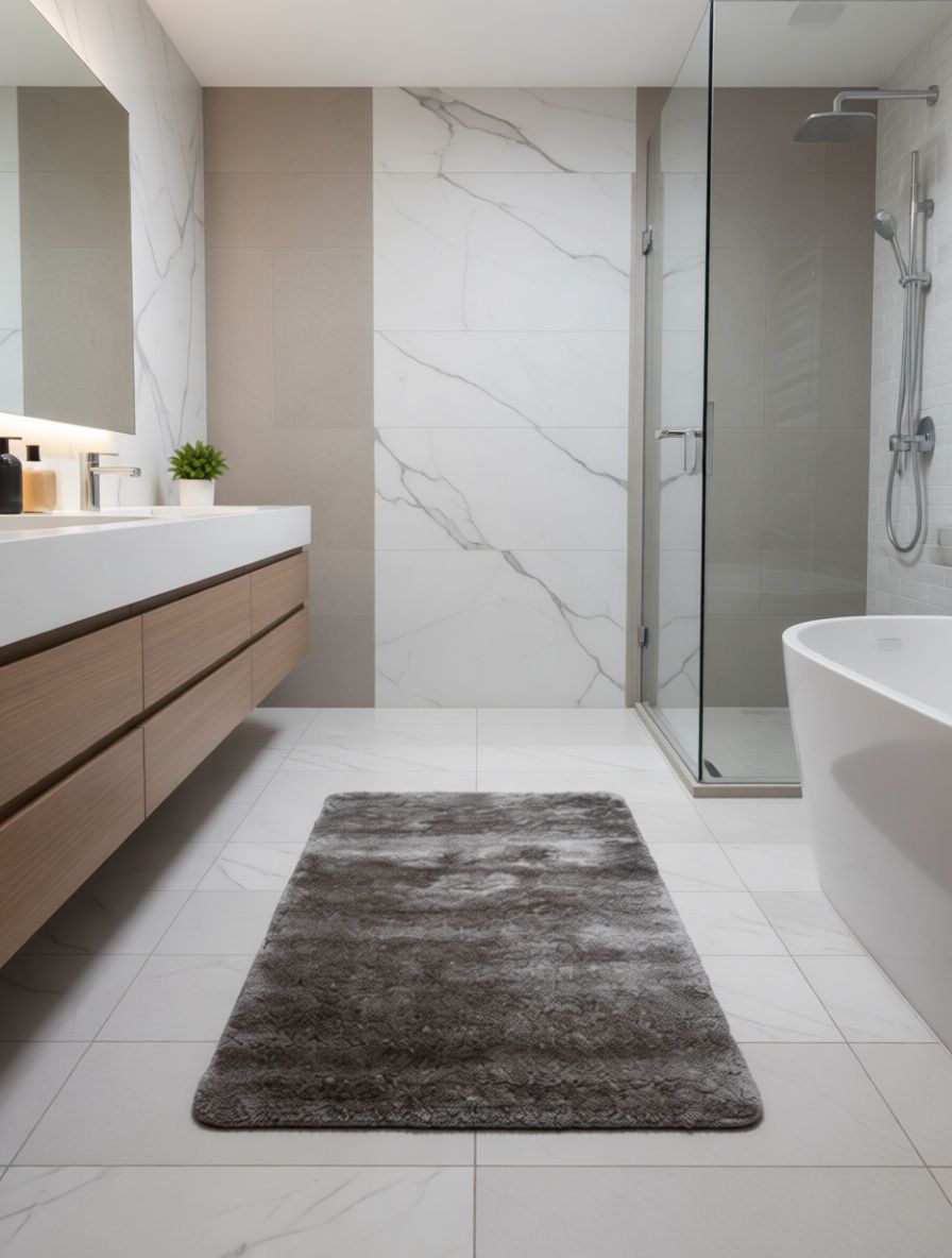 Sebano Shaggy Plüss Mink Fürdőszoba Szőnyeg