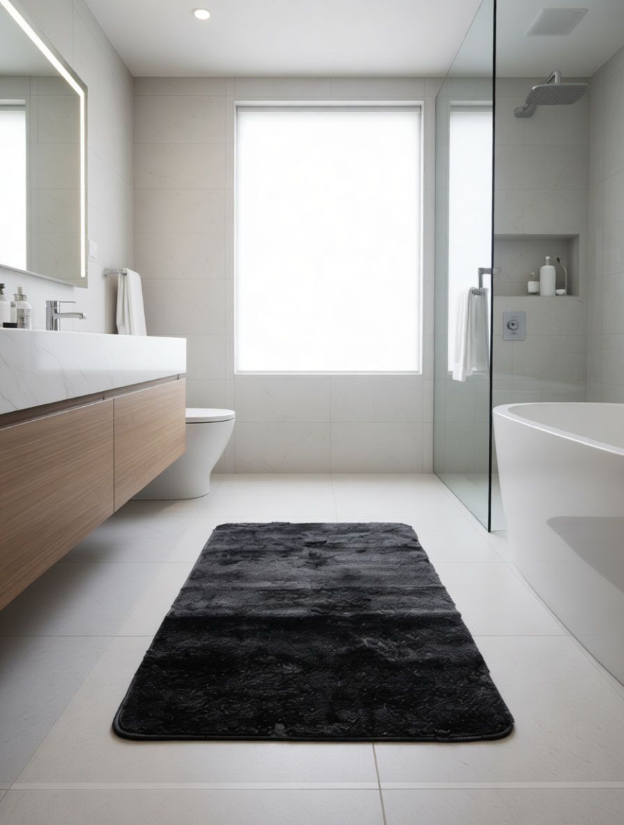 Sebano Shaggy Plüss Antracit Szürke Fürdőszoba Szőnyeg