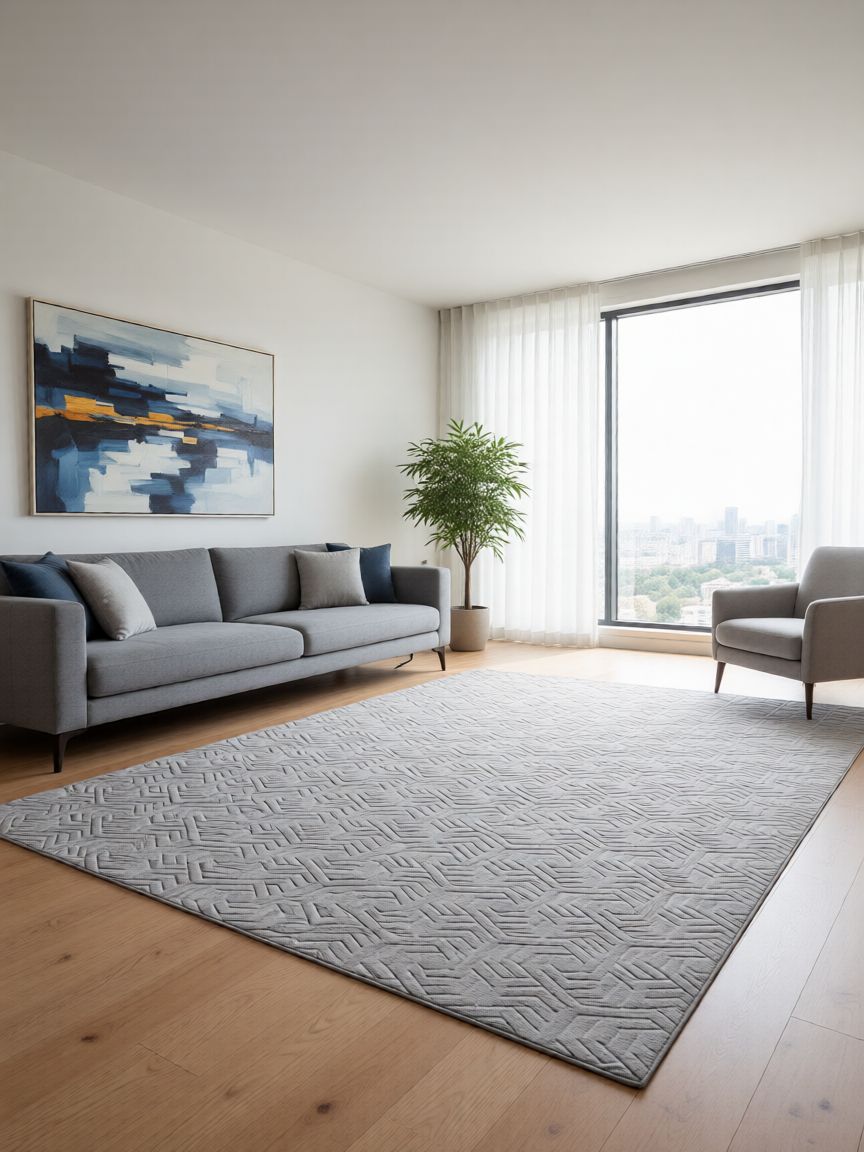 Armoni Krém Geo Mintás Modern Szőnyeg