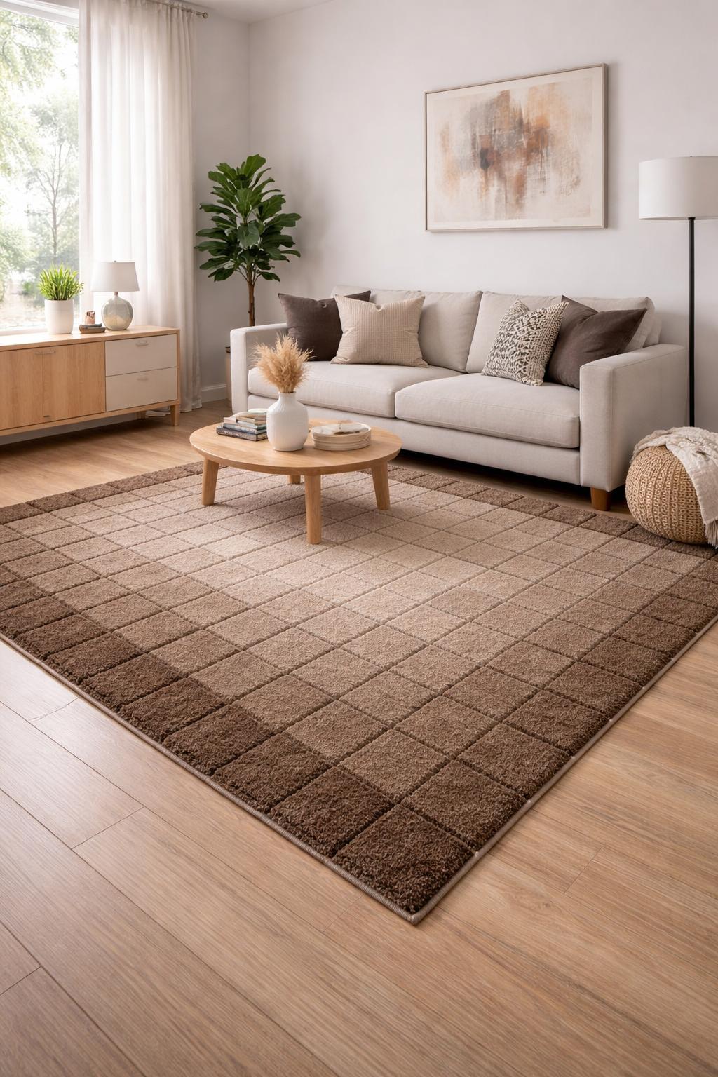 3D California Barna-Bézs Shaggy Szőnyeg