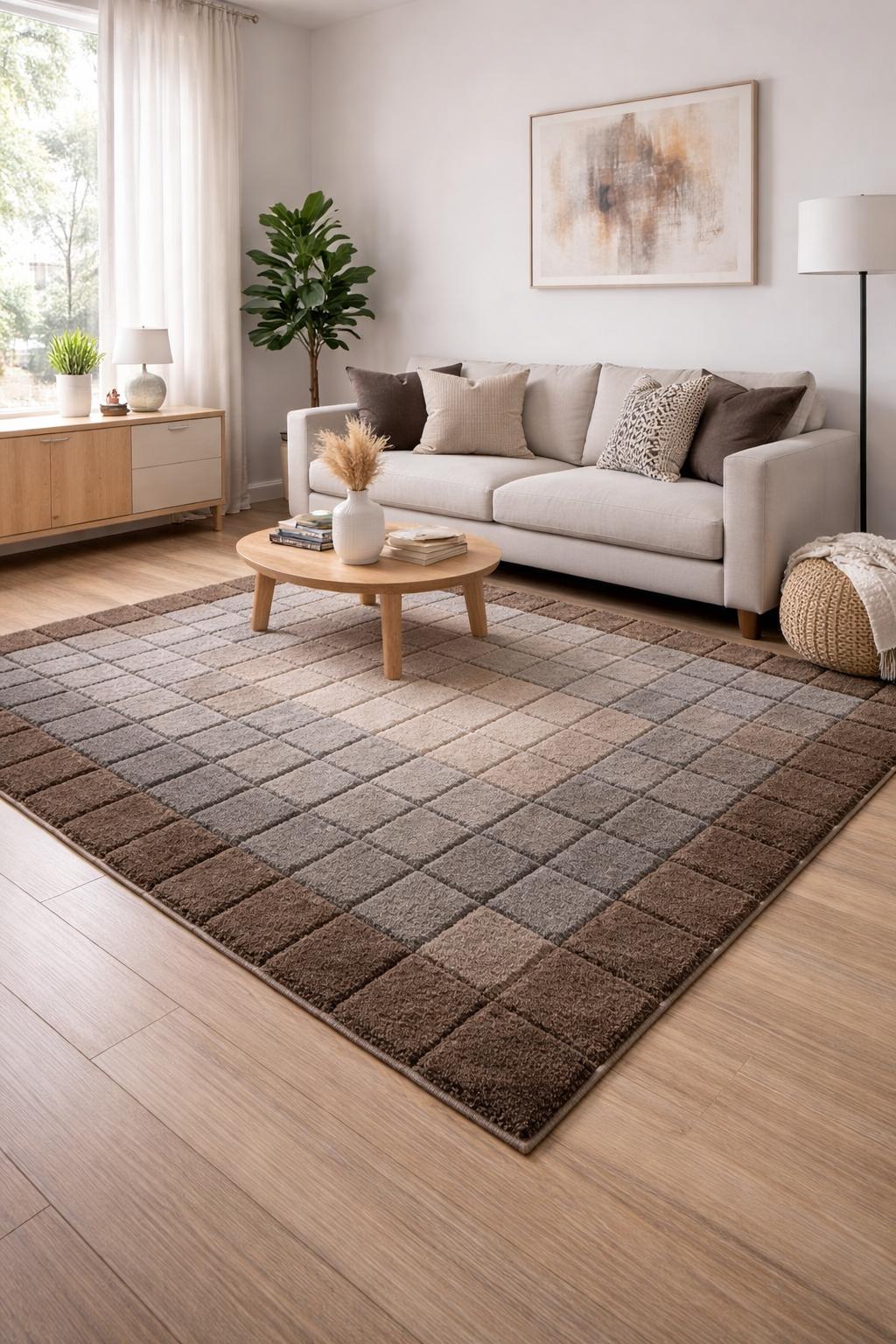 3D California Barna-Bézs Shaggy Szőnyeg