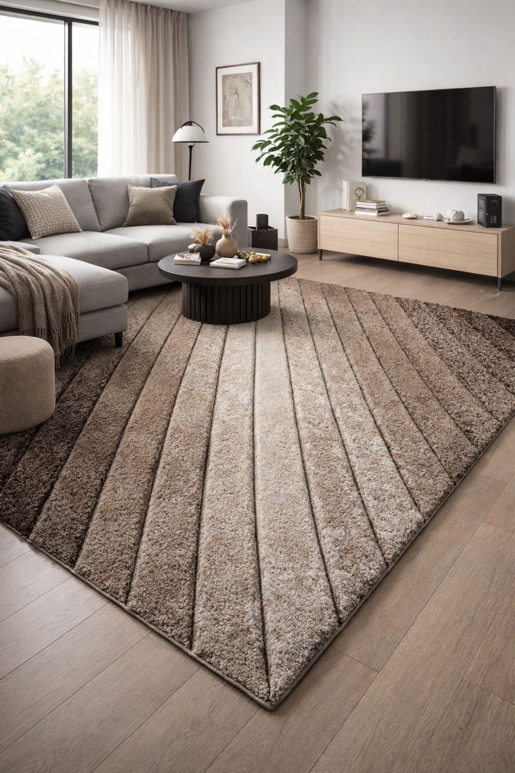 3D California Barna-Bézs Shaggy Szőnyeg