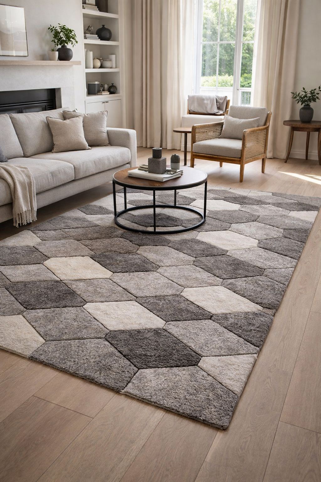 3D California Szürke Shaggy Szőnyeg