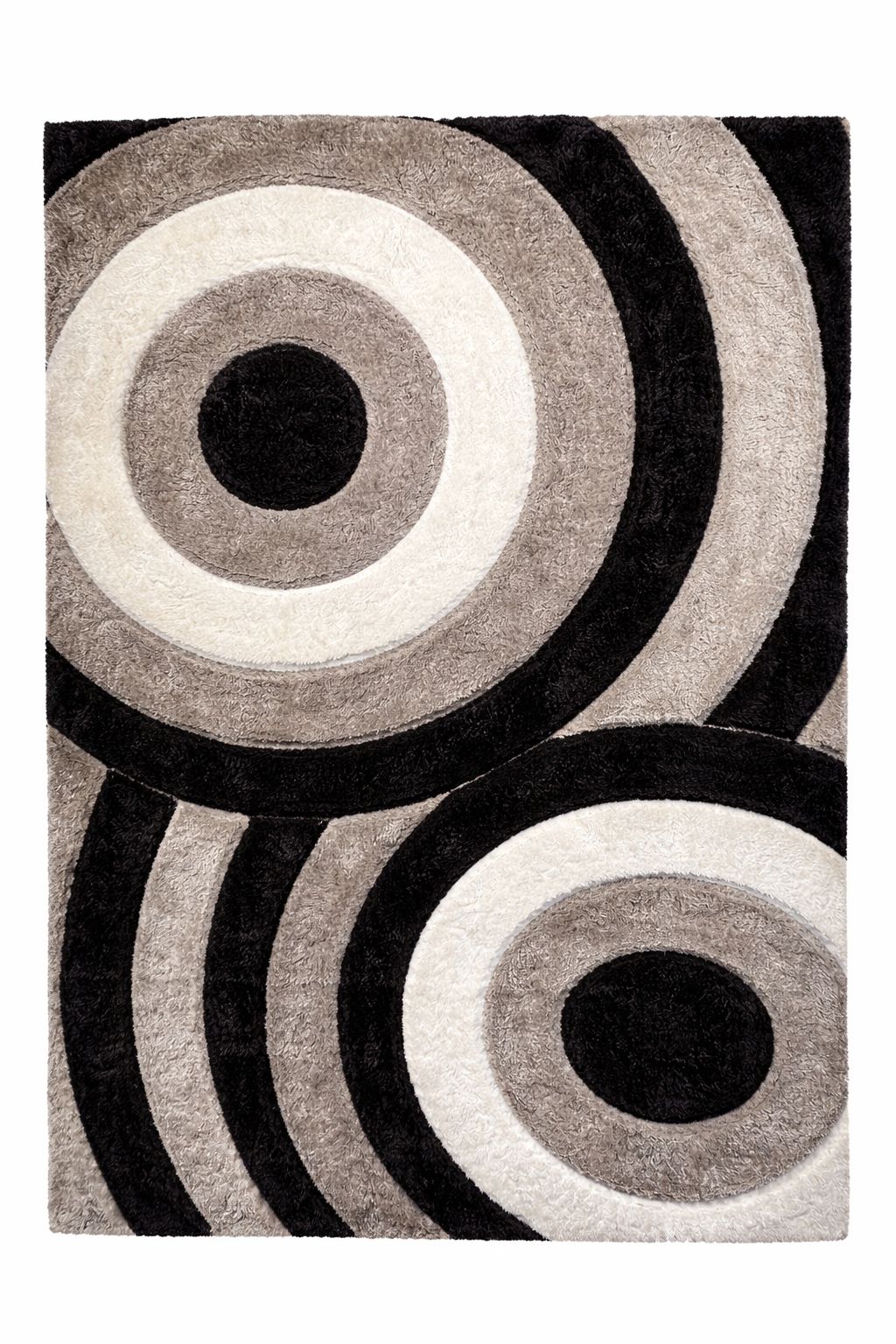 3D California Szürke-Fekete Shaggy Szőnyeg