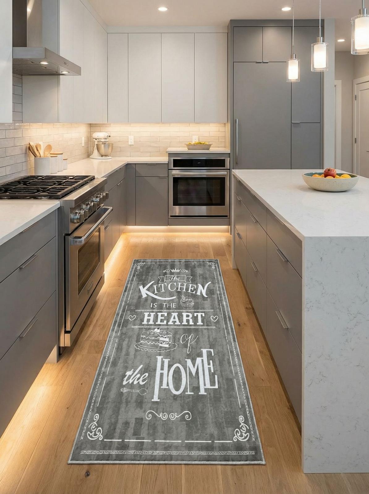 Szürke Mintás Konyhai Szőnyeg