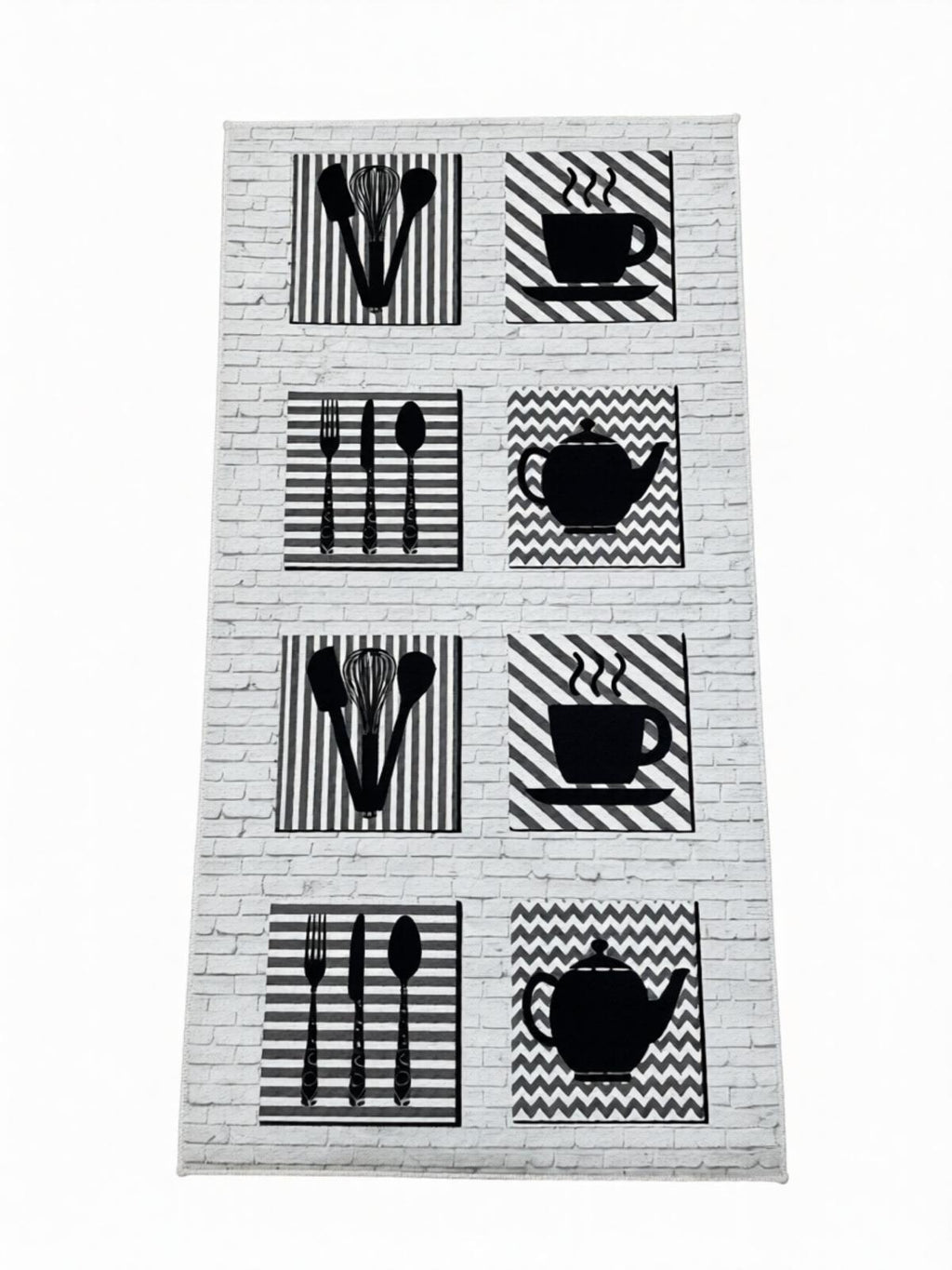 Szürke Mintás Konyhai Szőnyeg