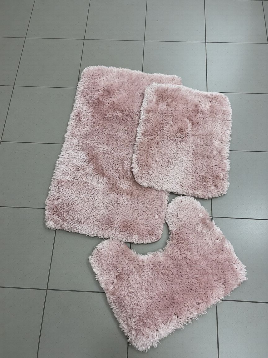 Scott Rózsaszín 3 Részes 50x80cm, 40x50cm, Wc kilépő Fürdőszoba Szőnyeg