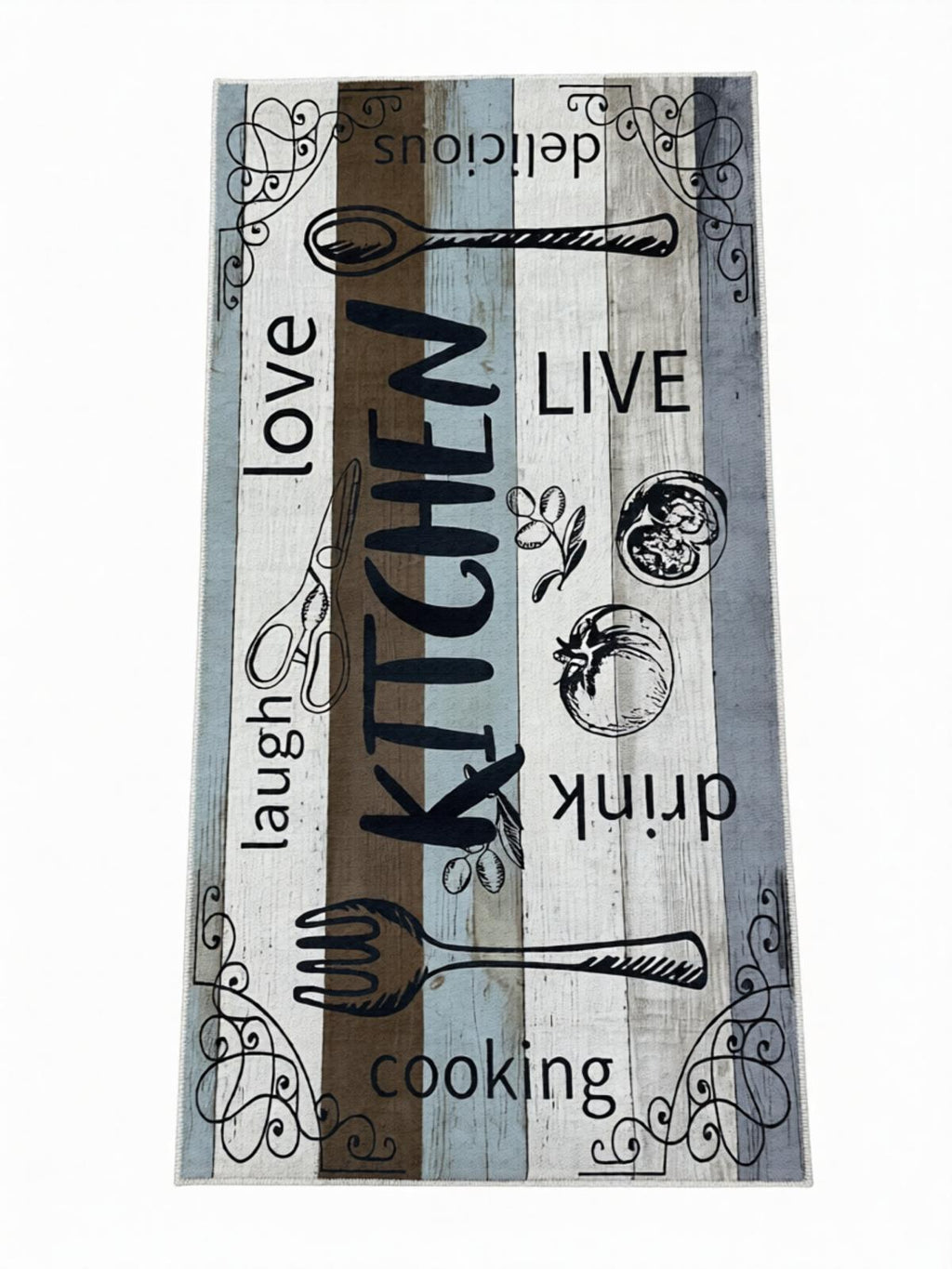 Többszínű Mintás Konyhai Szőnyeg