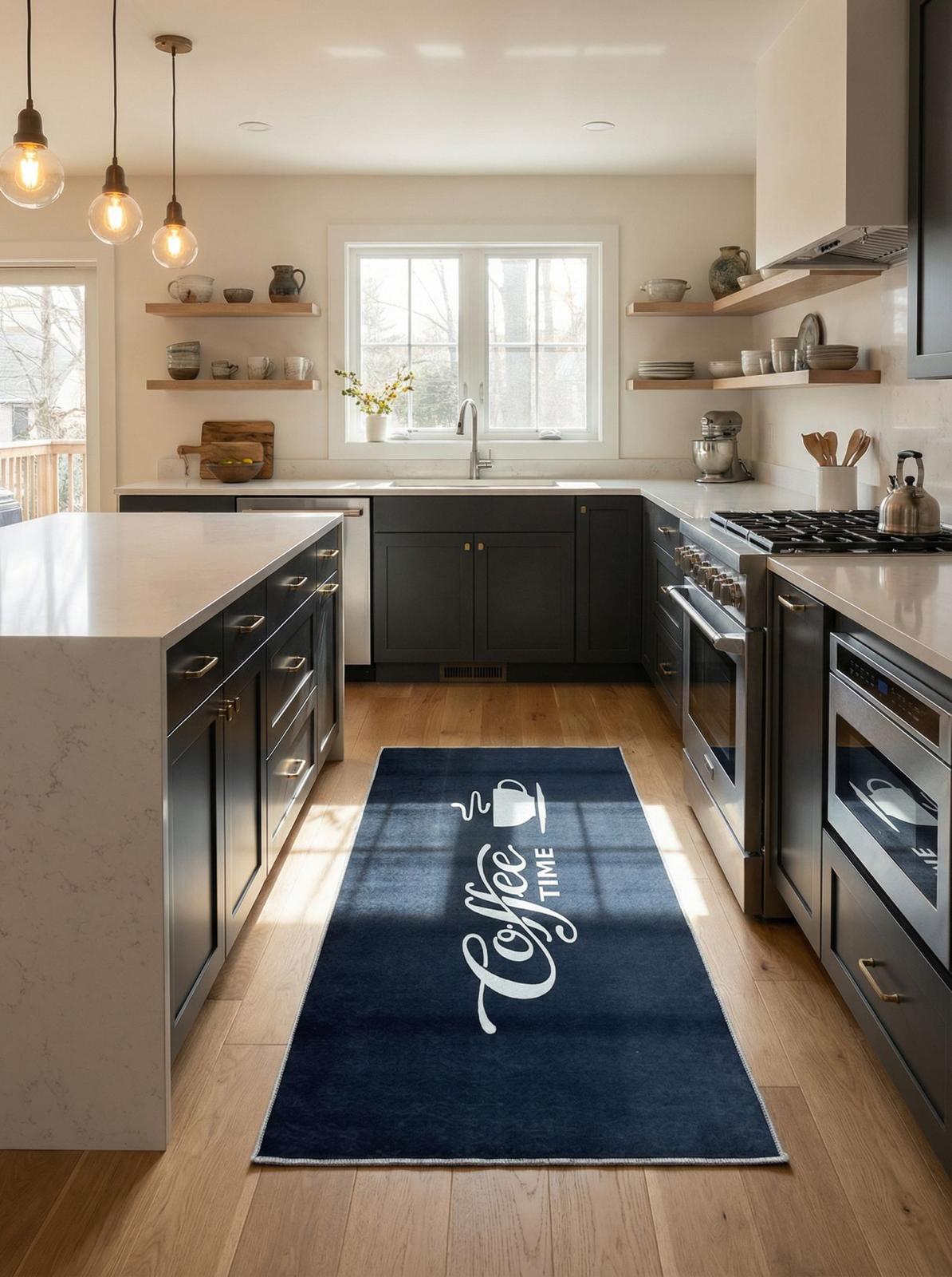 Kék Mintás Konyhai Szőnyeg