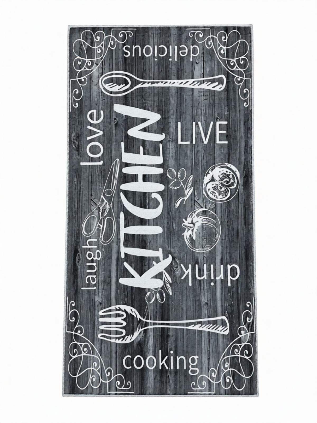 Szürke Mintás Konyhai Szőnyeg