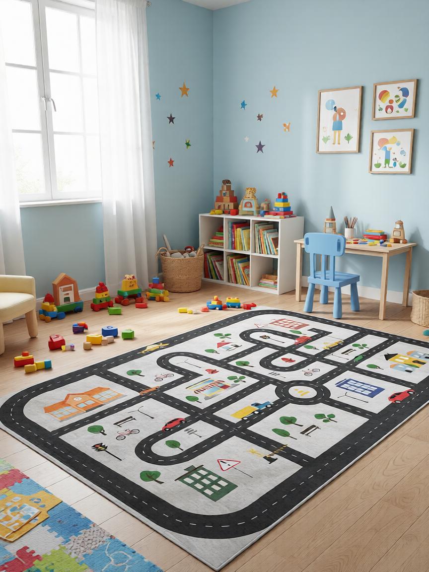 Autópálya Mintás Gyerekszőnyeg