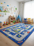 Autópálya Mintás Kék Gyerekszőnyeg