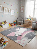Unikornis Mintás Szürke Gyerekszőnyeg
