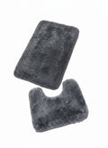 CarpetlyHome Scott antracit szürke, 2 részes, 100% polipropilén fürdőszobai szőnyegkészlet gumis hátoldallal.