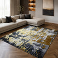 CarpetlyHome arany-ezüst absztrakt mintás modern szőnyeg, 100% polipropilén, 12 mm szálhossz.