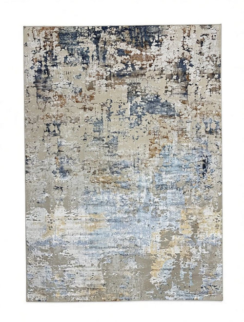 CarpetlyHome ATHENA kékesszürke-bézs márvány mintás modern szőnyeg, 100% polipropilén, 12 mm szálhossz.