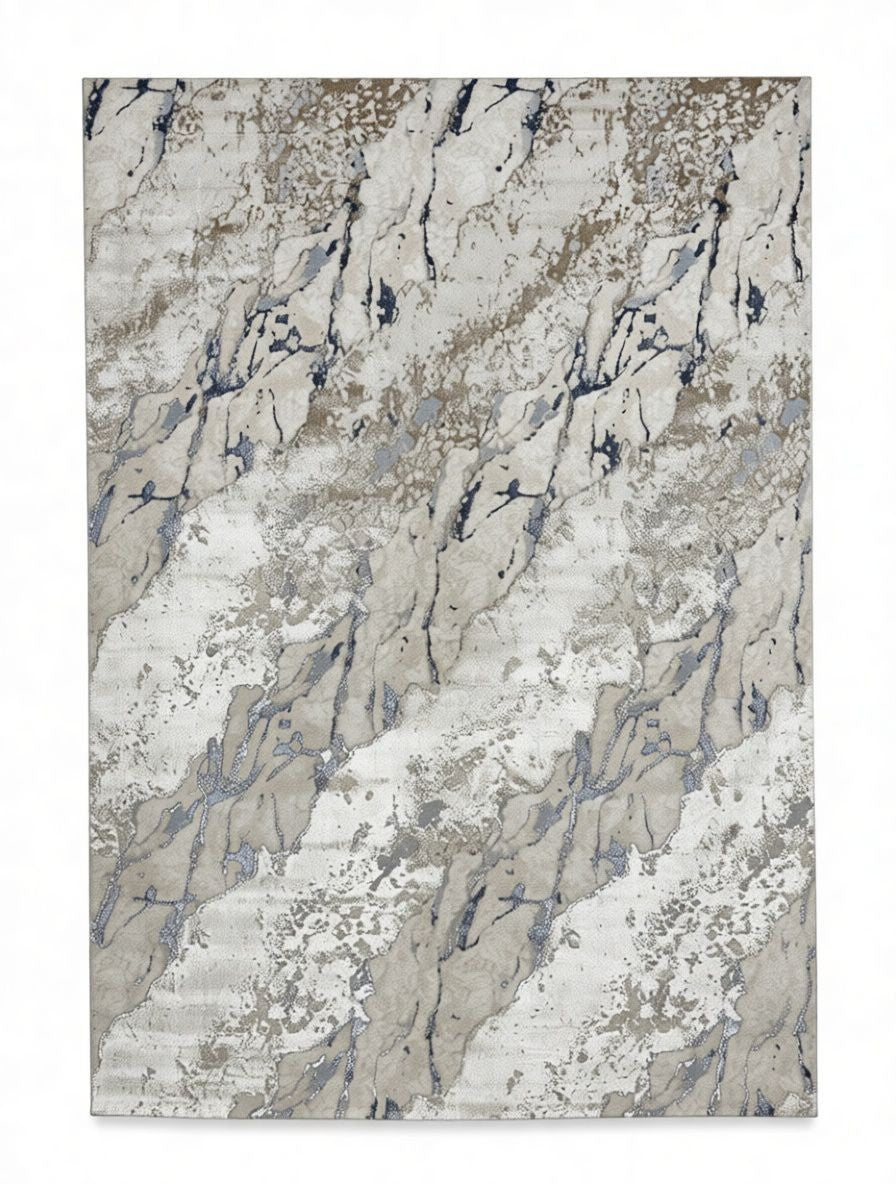 CarpetlyHome ATHENA bézs-krém márvány mintás modern szőnyeg, 100% polipropilén, 12 mm szálhossz.