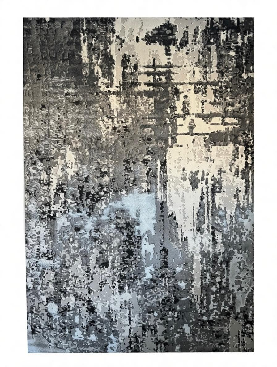 CarpetlyHome ATHENA szürke márvány mintás modern szőnyeg, 100% polipropilén, 12 mm szálhossz, padlófűtéshez is alkalmas.
