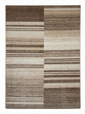 CarpetlyHome barna-bézs csíkos mintás modern szőnyeg, 100% polipropilén, 10 mm szálhossz, padlófűtéshez is alkalmas