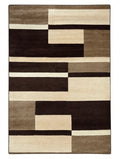 CarpetlyHome barna, bézs és krém színű, geometriai mintás, 100% polipropilén modern szőnyeg
