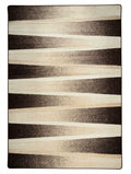 CarpetlyHome barna geometrikus mintás, 100% polipropilén szőnyeg, 12 mm szálhosszúsággal.