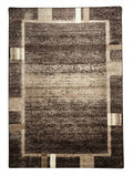CarpetlyHome barna geometrikus mintás modern szőnyeg, 100% polipropilén, 12 mm szálhossz, padlófűtéshez is alkalmas.