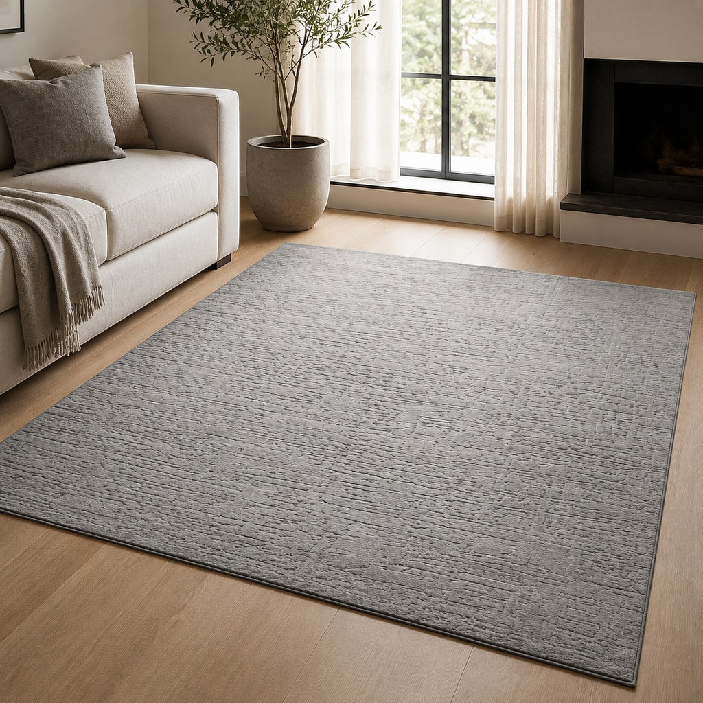 CarpetlyHome Bergamo Adore szürke, mintás, puha szőnyeg, 100% polipropilén, 8 mm szálhossz.