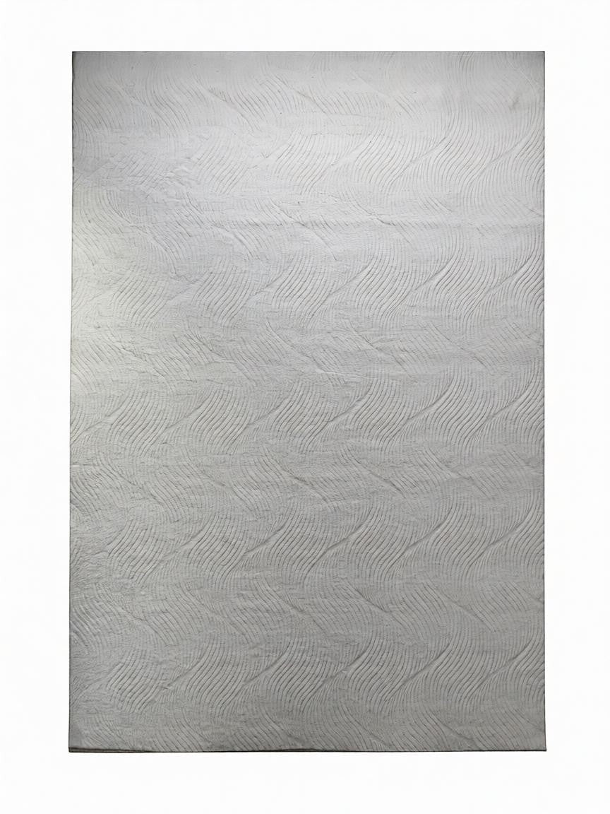 CarpetlyHome Bergamo hullám mintás krémszínű, puha szőnyeg, 100% polipropilén, 8 mm szálhossz.