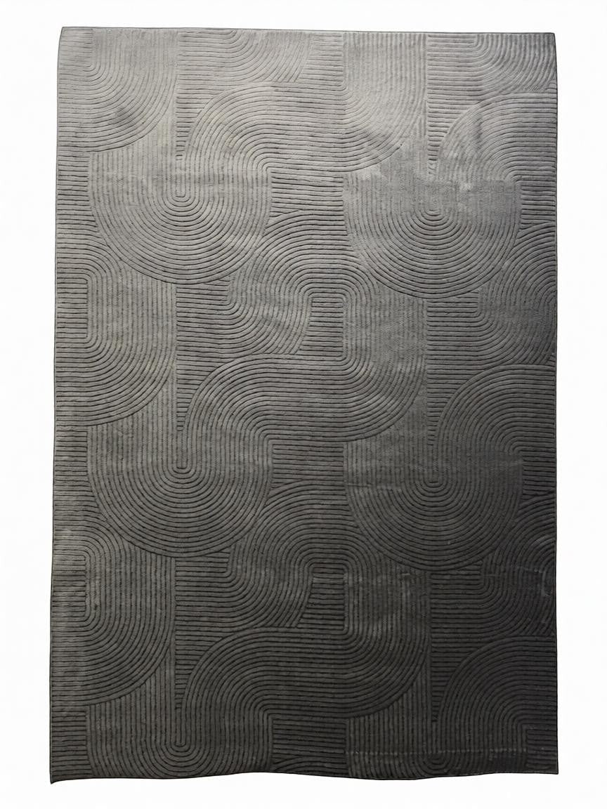 CarpetlyHome Bergamo Joy antracitszürke, puha szőnyeg geometrikus mintával, 8 mm szálhosszúsággal.