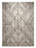 CarpetlyHome bézs színű, geometrikus mintás modern szőnyeg, 100% polipropilén, 12 mm szálhossz.