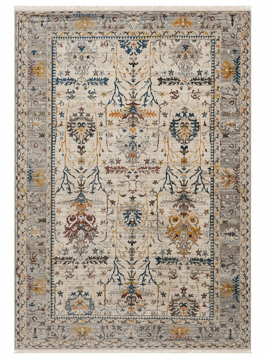 CarpetlyHome bézs színű, klasszikus mintás perzsa stílusú szőnyeg, 100% polipropilénből, 12 mm szálhosszúsággal.