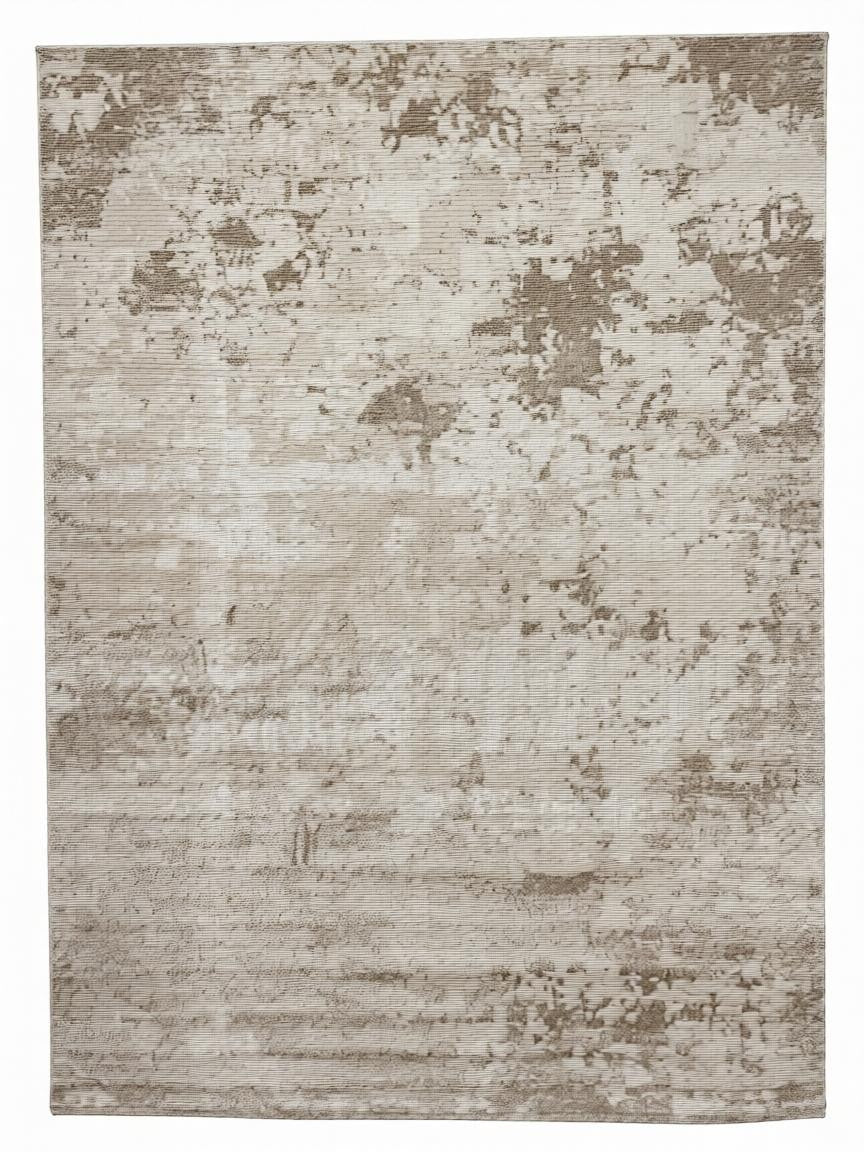 CarpetlyHome bézs márvány mintás modern szőnyeg, 100% polipropilén, 12 mm szálhossz, anti-allergén, padlófűtéshez is alkalmas.