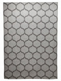 CarpetlyHome Bouclair bézs színű, modern, 100% polipropilén szőnyeg ívelt geometrikus mintázattal.
