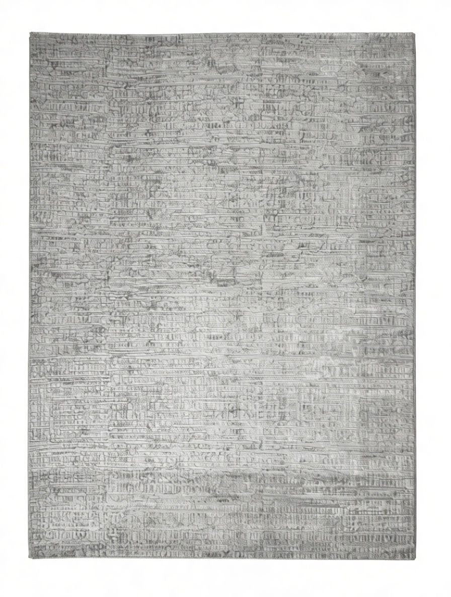 CarpetlyHome szürke, geometrikus mozaikmintás, 100% polipropilén szőnyeg, 12 mm szálhosszúságú, padlófűtéshez is alkalmas.