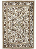 CarpetlyHome klasszikus bézs mintás szőnyeg, virágos mintával, 100% polipropilén, 12 mm szálhosszúság