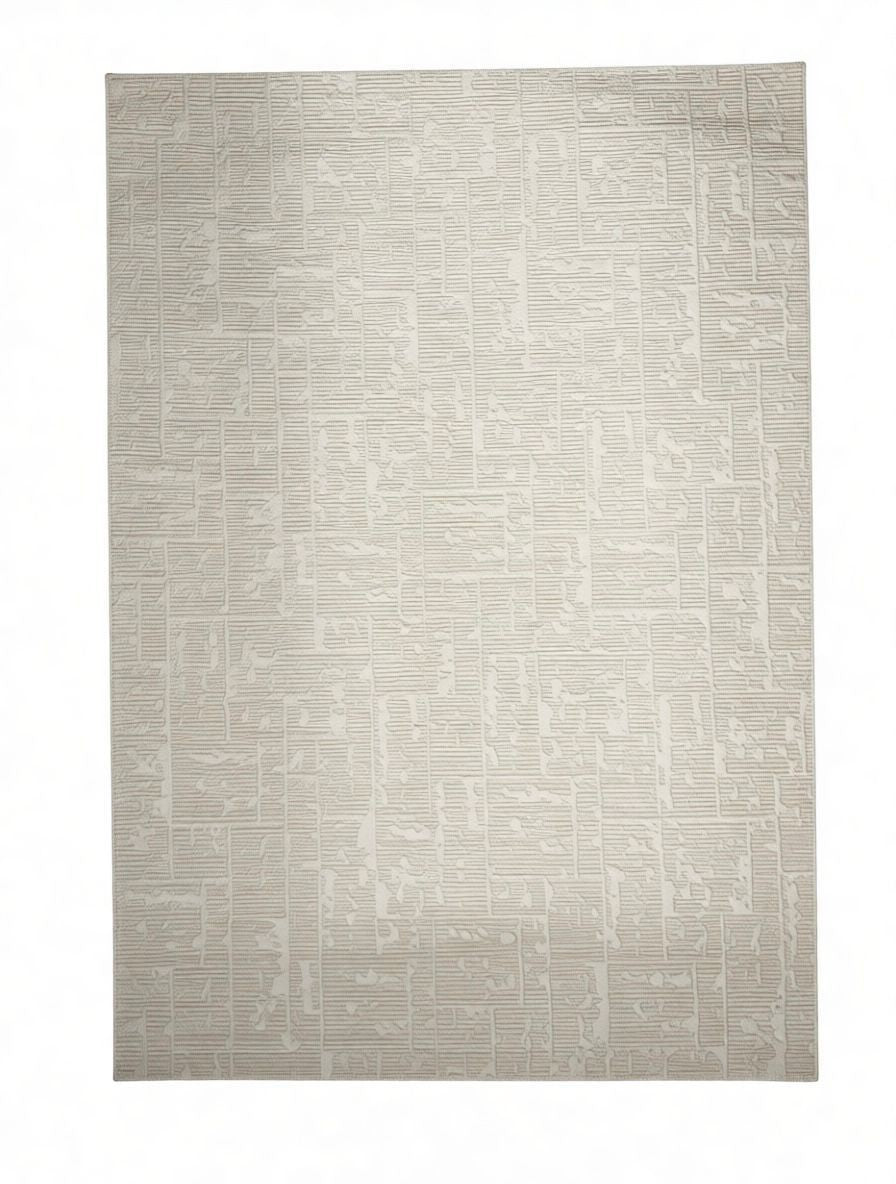 CarpetlyHome krém-bézs absztrakt mintás modern szőnyeg, 100% polipropilén, 12 mm szálhossz.