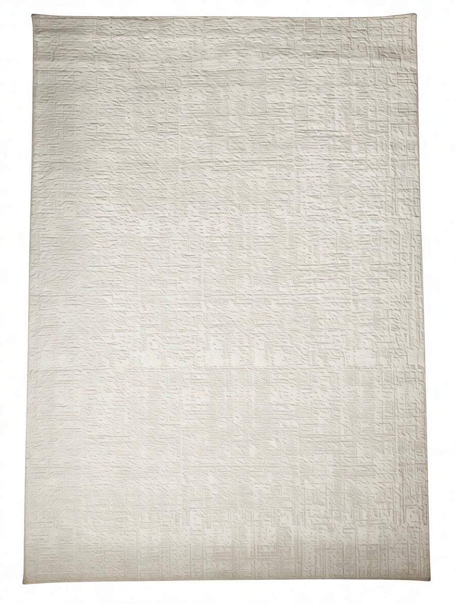 CarpetlyHome krém-bézs szőnyeg, 100% polipropilén, 12 mm szálhossz, modern geometrikus mintával