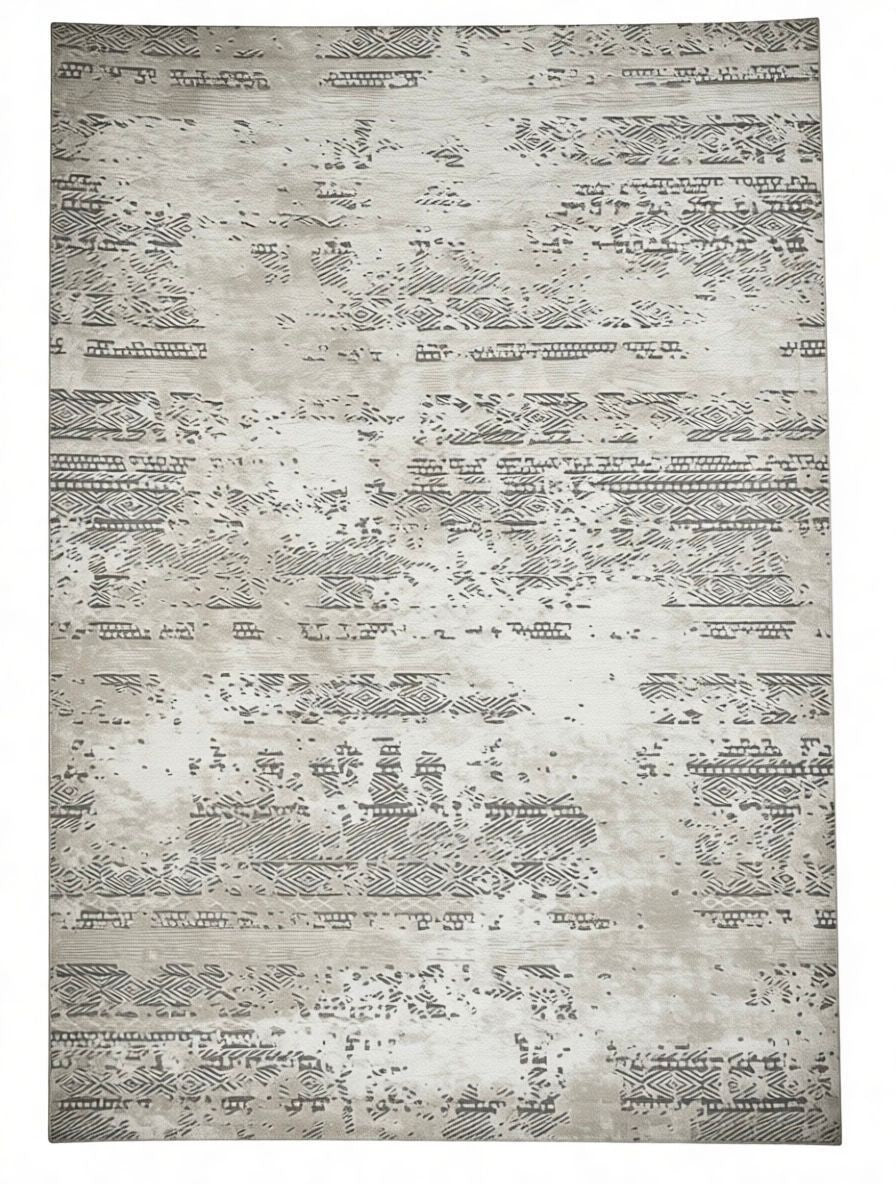 CarpetlyHome krém-bézs vintage absztrakt szőnyeg, 100% polipropilén, 12 mm szálhossz, padlófűtéshez is alkalmas