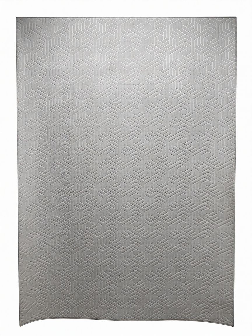 CarpetlyHome krémszínű, geometriai mintás, 100% polipropilén szőnyeg, 4 mm szálhosszúságú, padlófűtéshez is alkalmas.