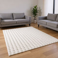 CarpetlyHome 3D buborékos krém színű szőnyeg, 100% polipropilén, 15 mm szálhossz, anti-allergén, könnyen tisztítható.