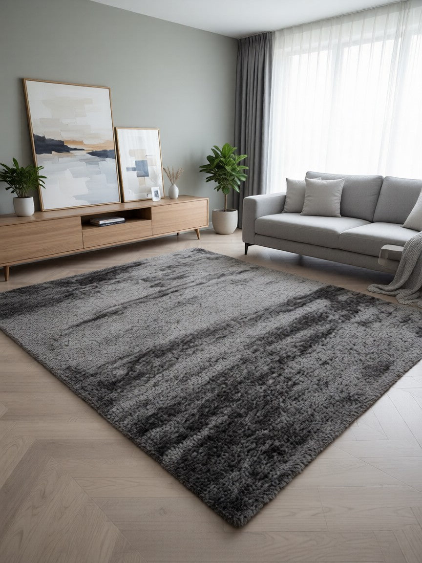 CarpetlyHome Marinca shaggy szőnyeg antracit szürke, puha, magas szálú, modern dizájnnal, 100% polipropilén.