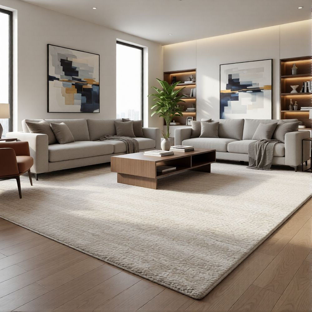 CarpetlyHome Milano egyszínű krém modern szőnyeg, 12 mm szálhossz, 100% polipropilén, anti-allergén, padlófűtéshez is alkalmas.