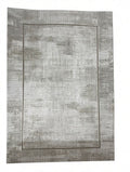CarpetlyHome bézs-szürke keretmintás modern szőnyeg, 100% polipropilén, 12 mm szálhossz, padlófűtéshez is alkalmas