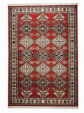 CarpetlyHome piros, etno mintás, polipropilén szőnyeg, 7 mm szálhosszúság, klasszikus stílusú