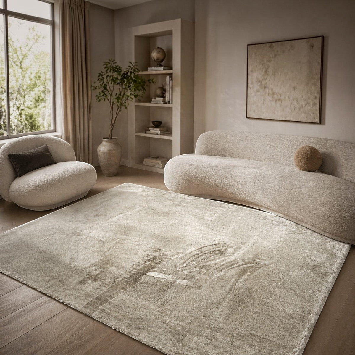 CarpetlyHome szőrme hatású, extra puha, barna, 30mm szálhosszúságú, polipropilén szőnyeg csúszásgátló hátlappal.