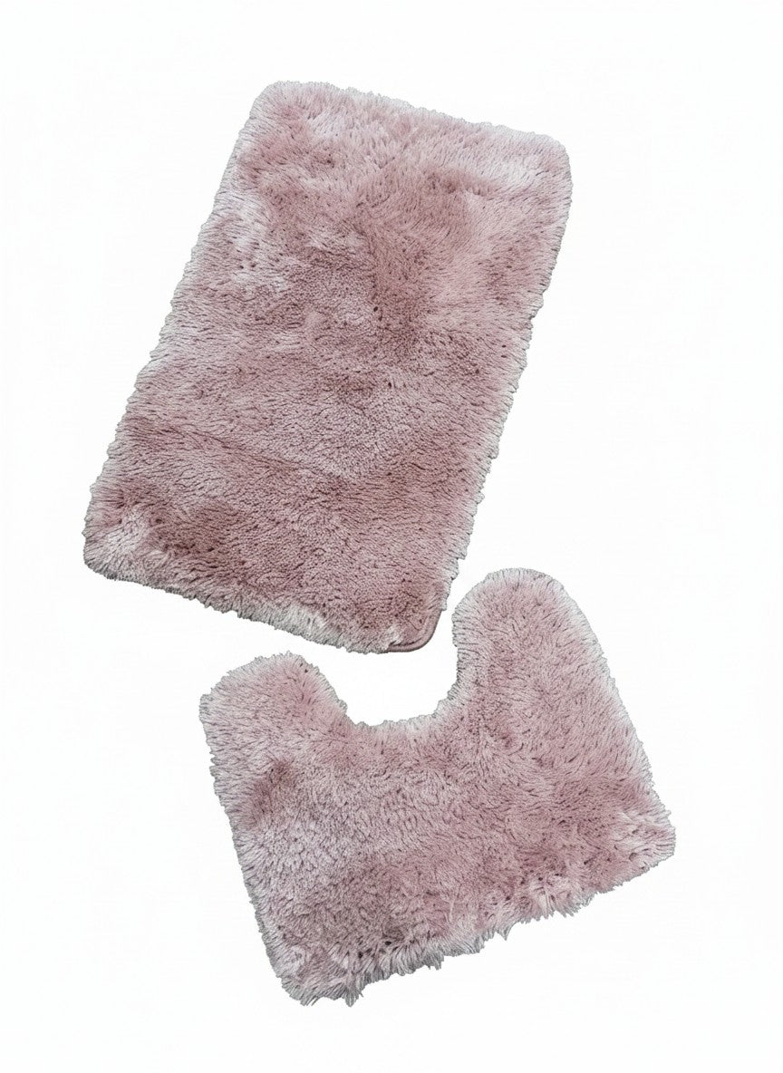 CarpetlyHome rózsaszín, 2 részes, 100% polipropilén fürdőszobaszőnyeg készlet csúszásgátló gumis hátoldallal.